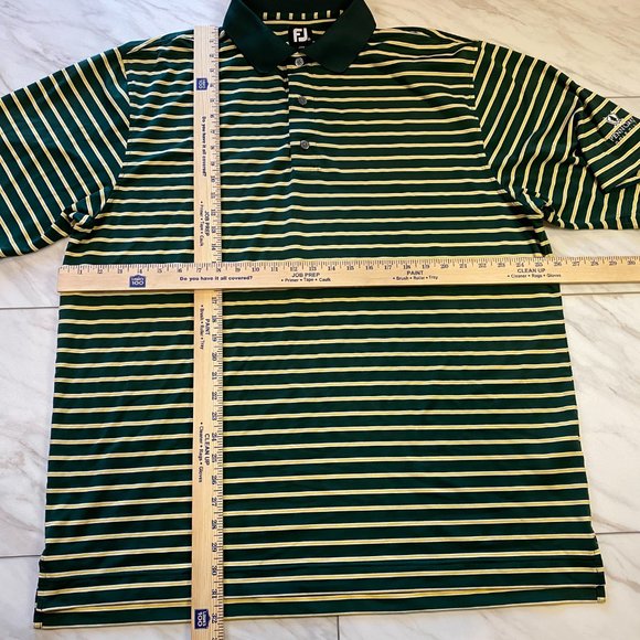 FootJoy Performance Golf Polo Green Yellow Striped Penn Oaks Golf Club XXL 2XL - Picture 6 of 6